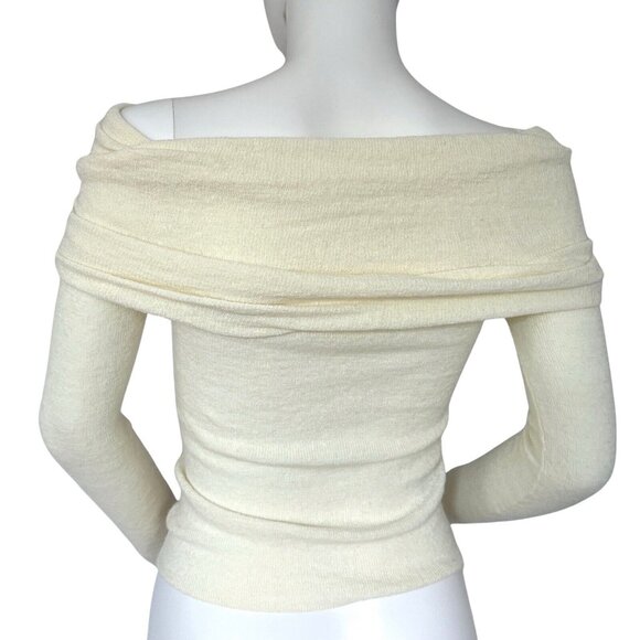 Jacquemus Size S Ivory White Off the Shoulders Pullover Sweater - Picture 3 of 8